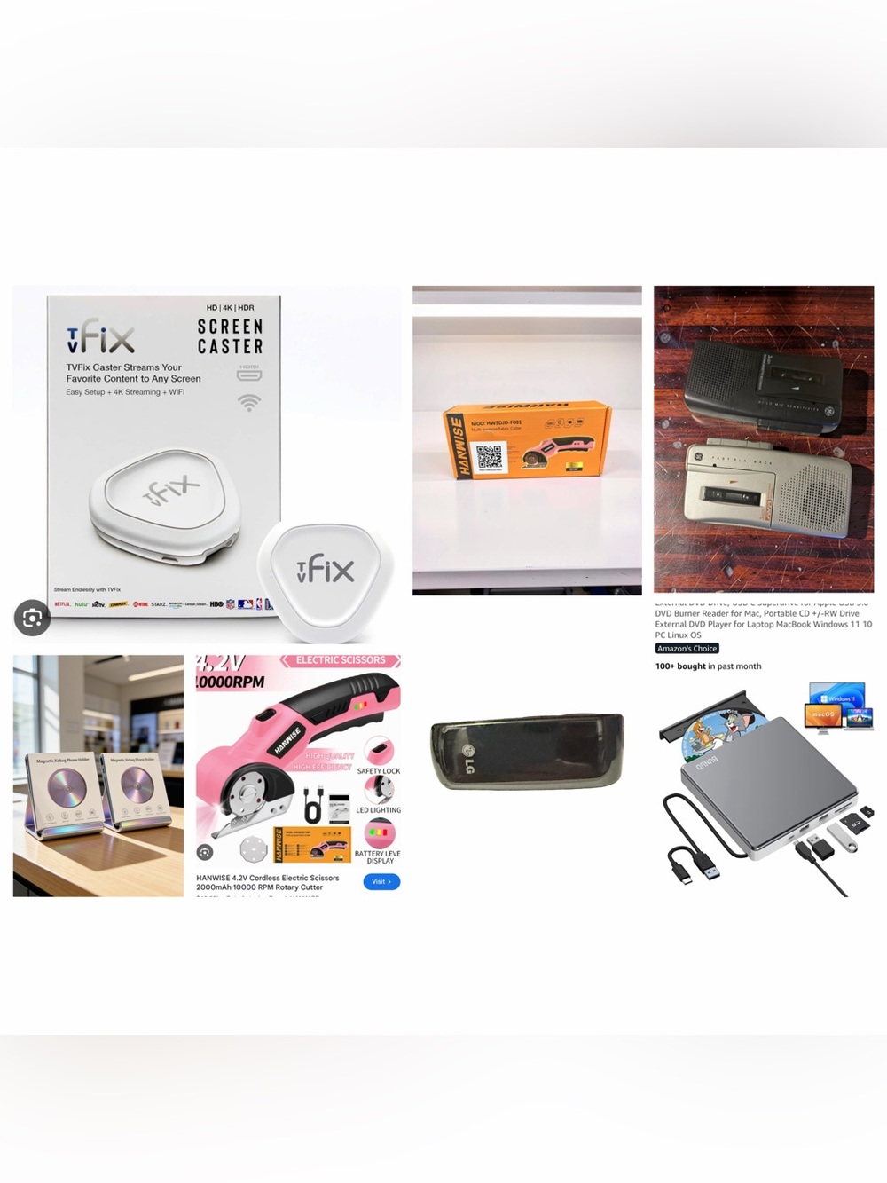Assorted Electronics Bundle - White, Black, Pink, Orange